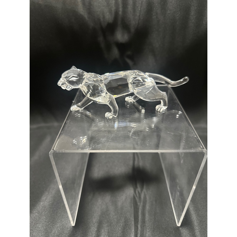 Swarovski Panther Figurine Crystal Clear 5 Inch Excellent Faceted Animal Decor - Picture 2 of 7